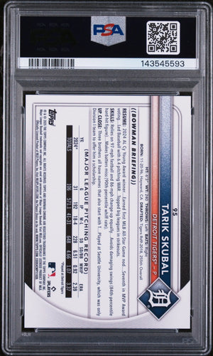 2025 Bowman Chrome Mega Box Tarik Skubal Gold Refractor /50 PSA 9 