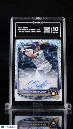 2025 Bowman Mega Box Caleb Durbin Chrome Prospect Auto Autograph TAG 10 