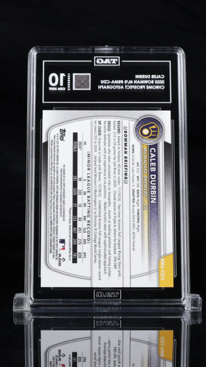 2025 Bowman Mega Box Caleb Durbin Chrome Prospect Auto Autograph TAG 10 