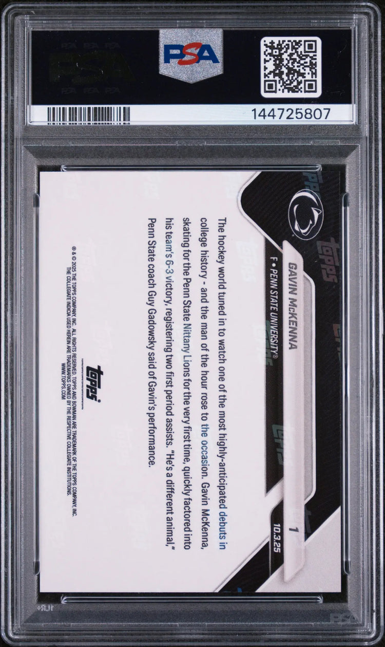 2025 Bowman U Now Hockey Gavin Mckenna #1 Gold /50 PSA 10 