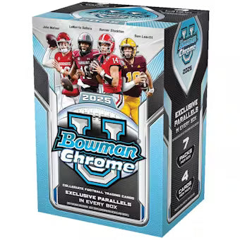 2025 Bowman University Chrome Football 7-Pack Blaster Box 