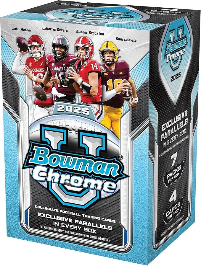 2025 Bowman University Chrome Football 7-Pack Blaster Box 