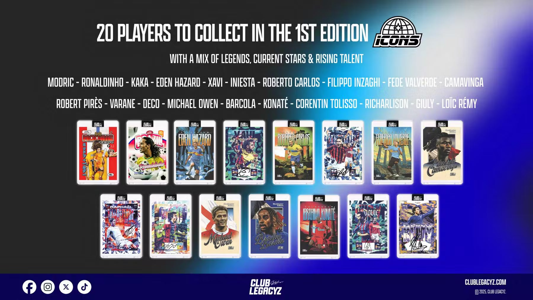 2025 Club Legacyz Icons Soccer First Edition Hobby Box 