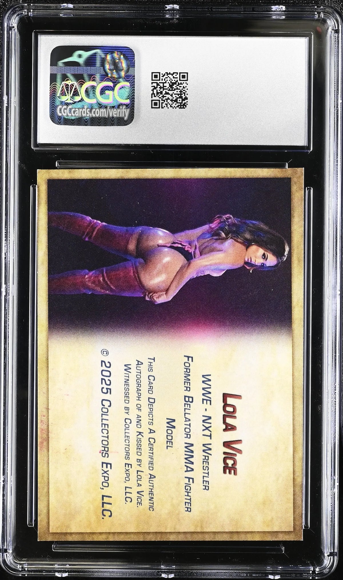 2025 Collectors Expo Autograph Lola Vice Auto Kiss Card CGC 7 Auto 10 