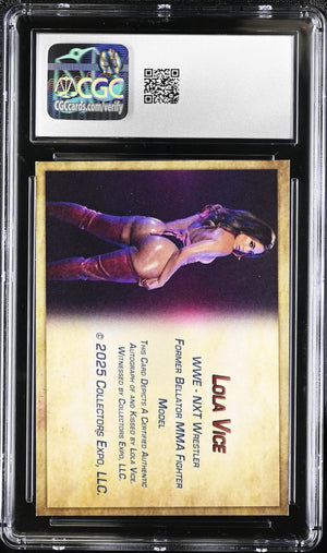 2025 Collectors Expo Autograph Lola Vice Auto Kiss Card CGC 7 Auto 10 