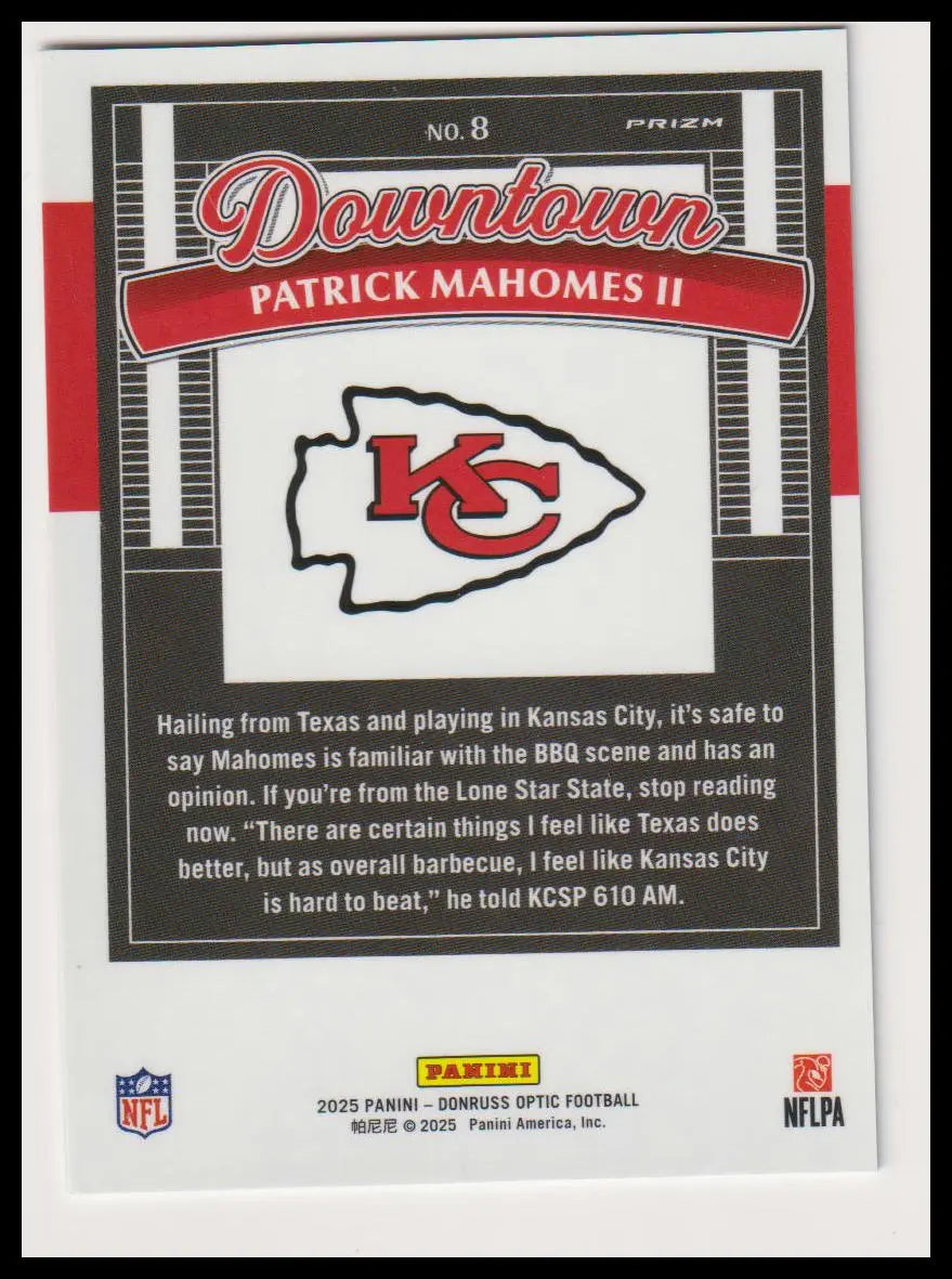 2025 Donruss Downtown! Patrick Mahomes II 