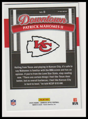 2025 Donruss Downtown! Patrick Mahomes II 