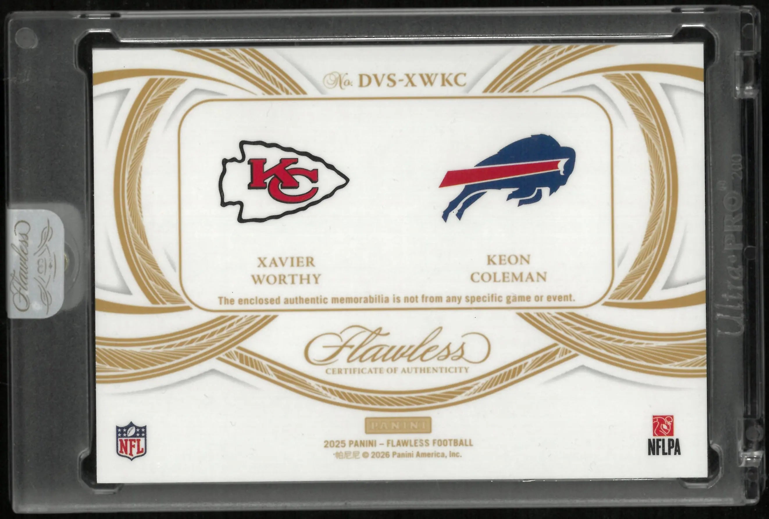 2025 Flawless Football Worthy Coleman Dual Veteran Shields 1/1 