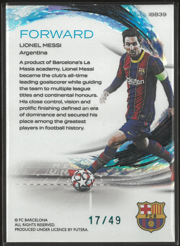 2025 Futera Barcelona Incredible Sapphire Lionel Messi /49 
