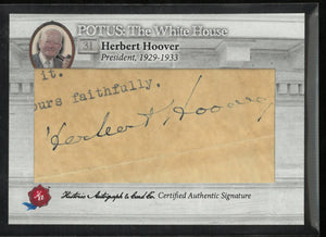 2025 Historic Autograph POTUSL The White House Herbert Hoover Auto 3/20 