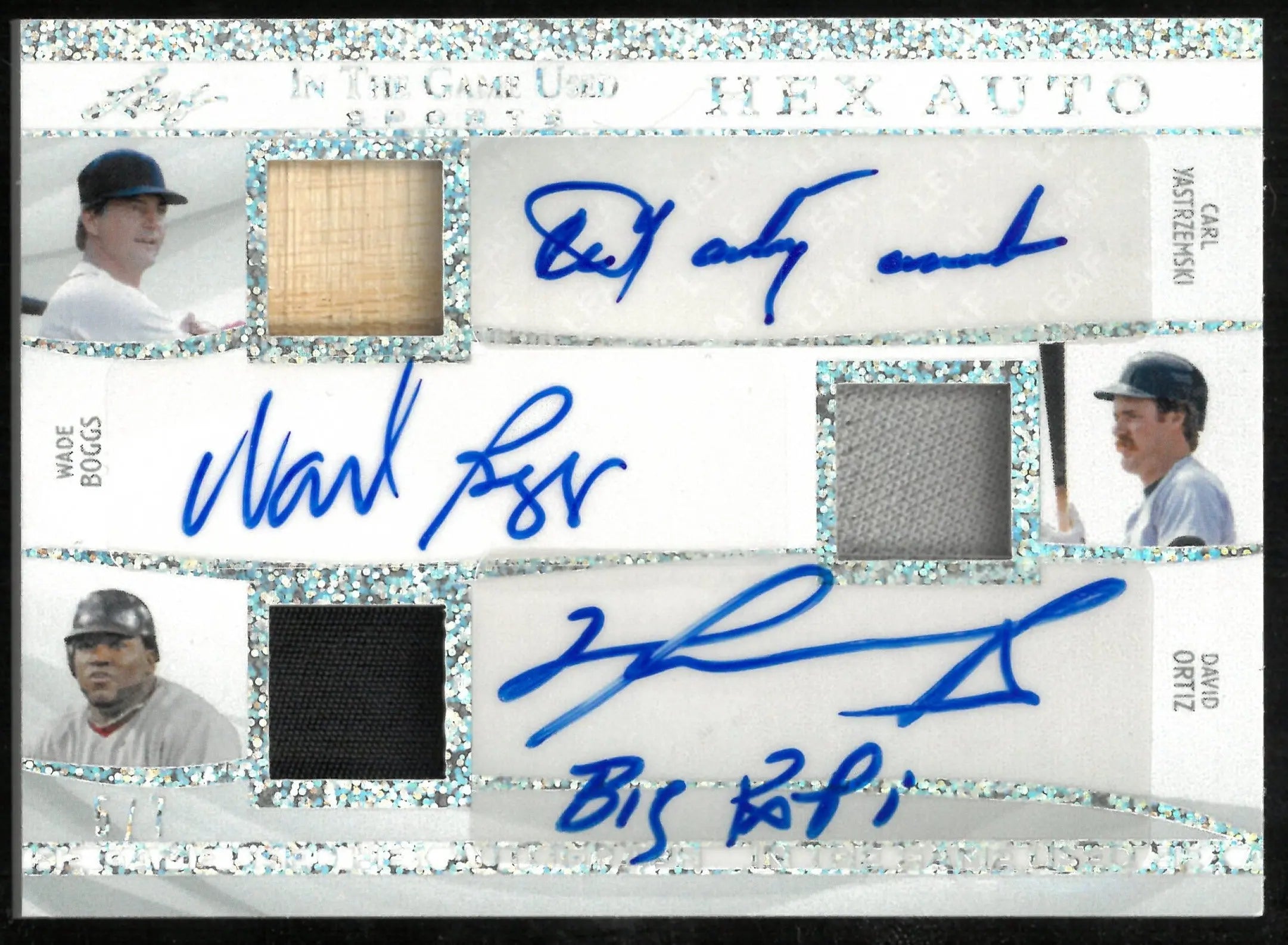 2025 Leaf In The Game Used Sports Hex Patch Auto Boggs Ortiz Martinez Damon /7 