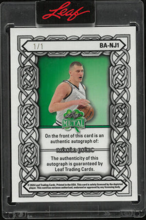 2025 Leaf Metal Nikola Jokic Autograph Green 1/1 