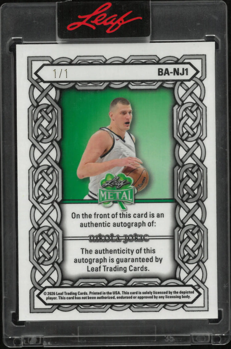 2025 Leaf Metal Nikola Jokic Autograph Green 1/1 