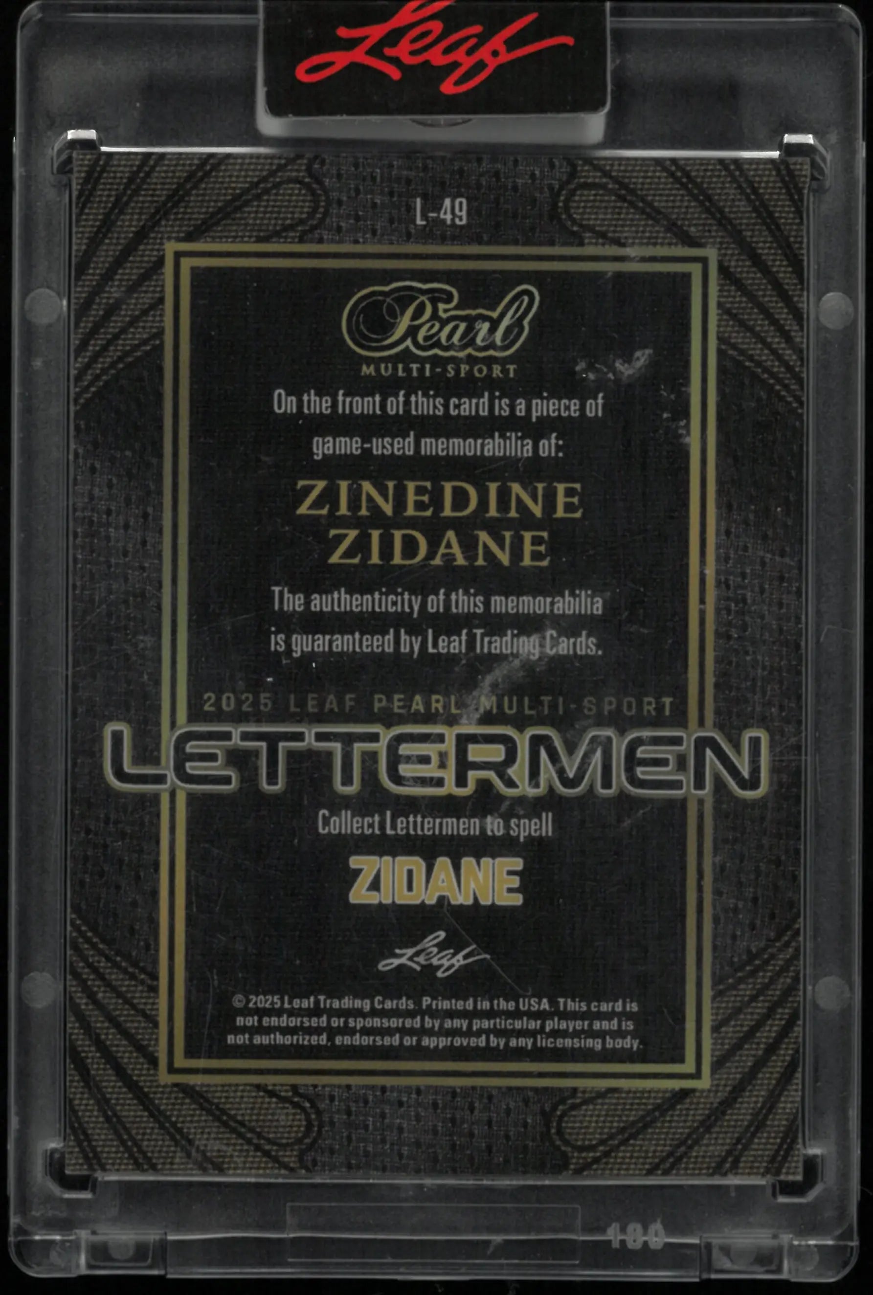 2025 Leaf Pearl Lettermen Zinedine Zidane A /5 