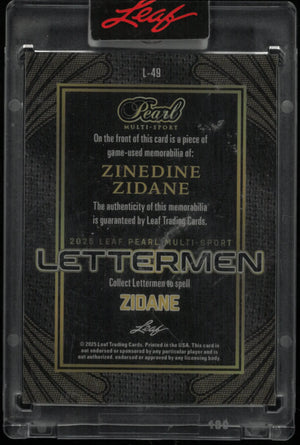 2025 Leaf Pearl Lettermen Zinedine Zidane A /5 