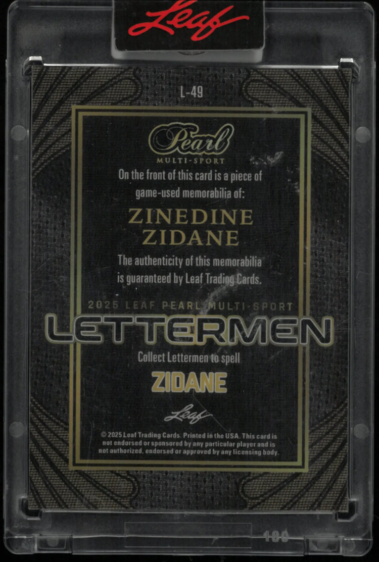 2025 Leaf Pearl Lettermen Zinedine Zidane A /5 