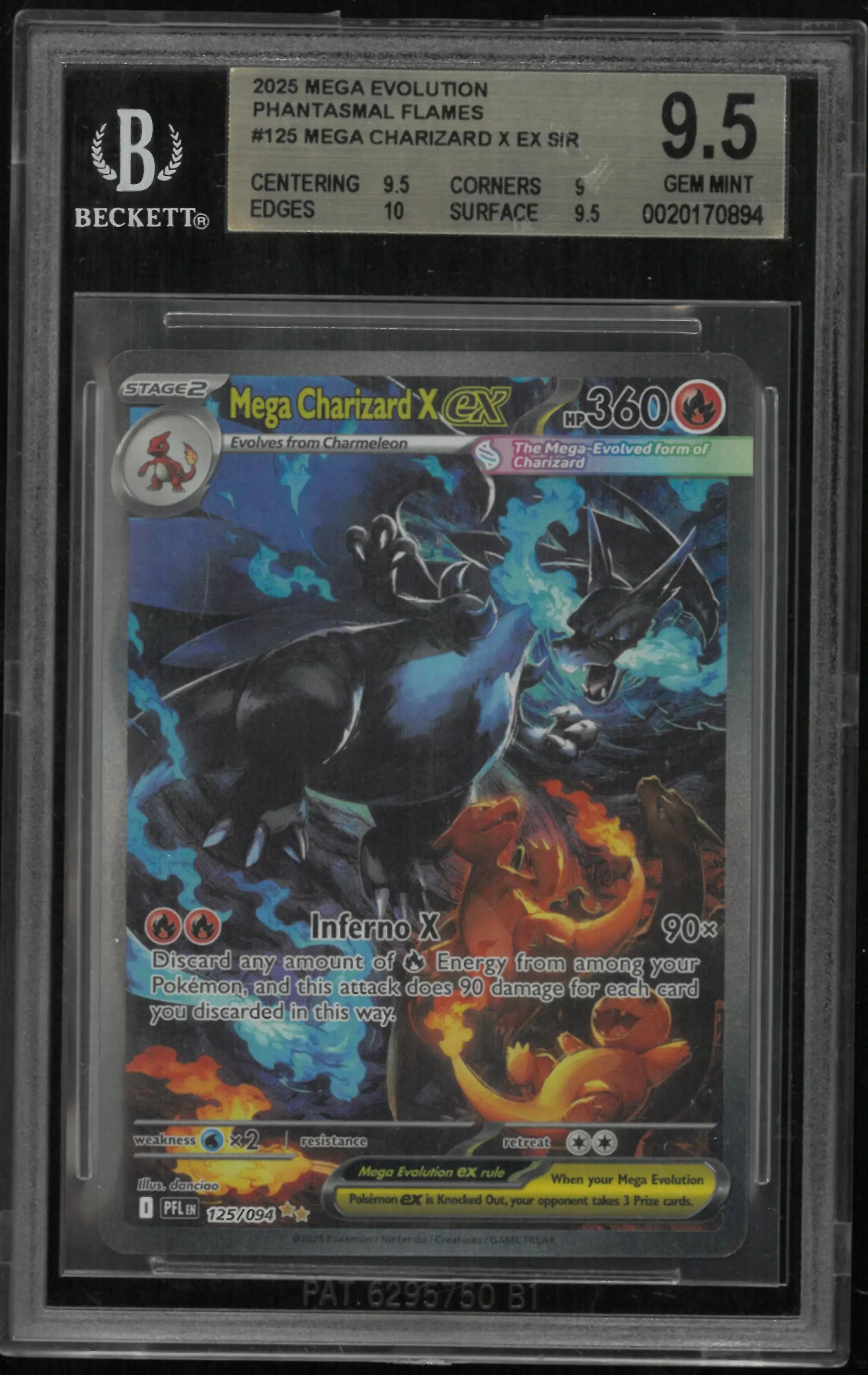 2025 Mega Evolutions Phantasmal Flames Mega Charizard X EX Secret Illustration Rare BGS 9.5 