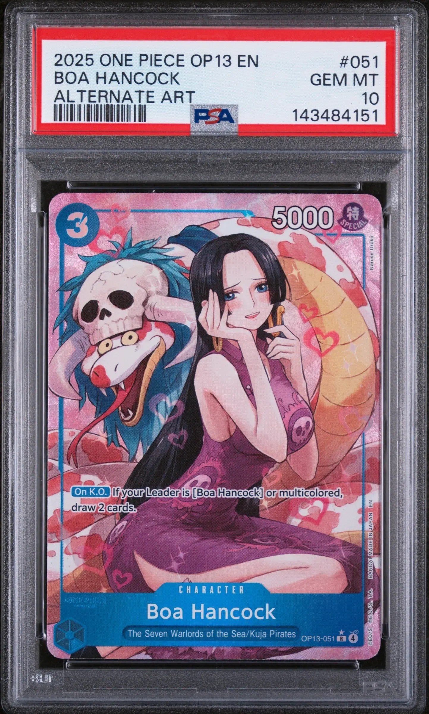 2025 One Piece Op13-Carrying On His Will Boa Hancock Alternate Art #51 PSA 10 