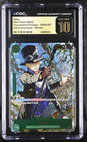 2025 One Piece Tournament Promos Winner Sabo OP09-027 CGC 10 