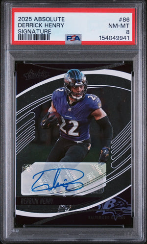 2025 Panini Absolute Autograph Derrick Henry Auto PSA 8 
