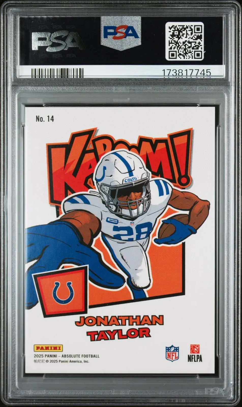2025 Panini Absolute Football Kaboom! Horizontal Jonathan Taylor PSA 9 