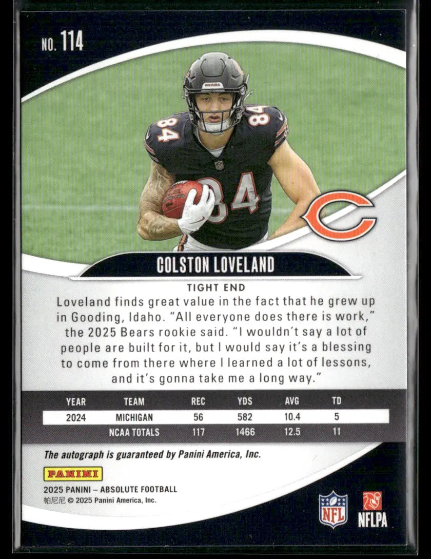 2025 Panini Absolute Football Rookie Auto Colston Loveland 