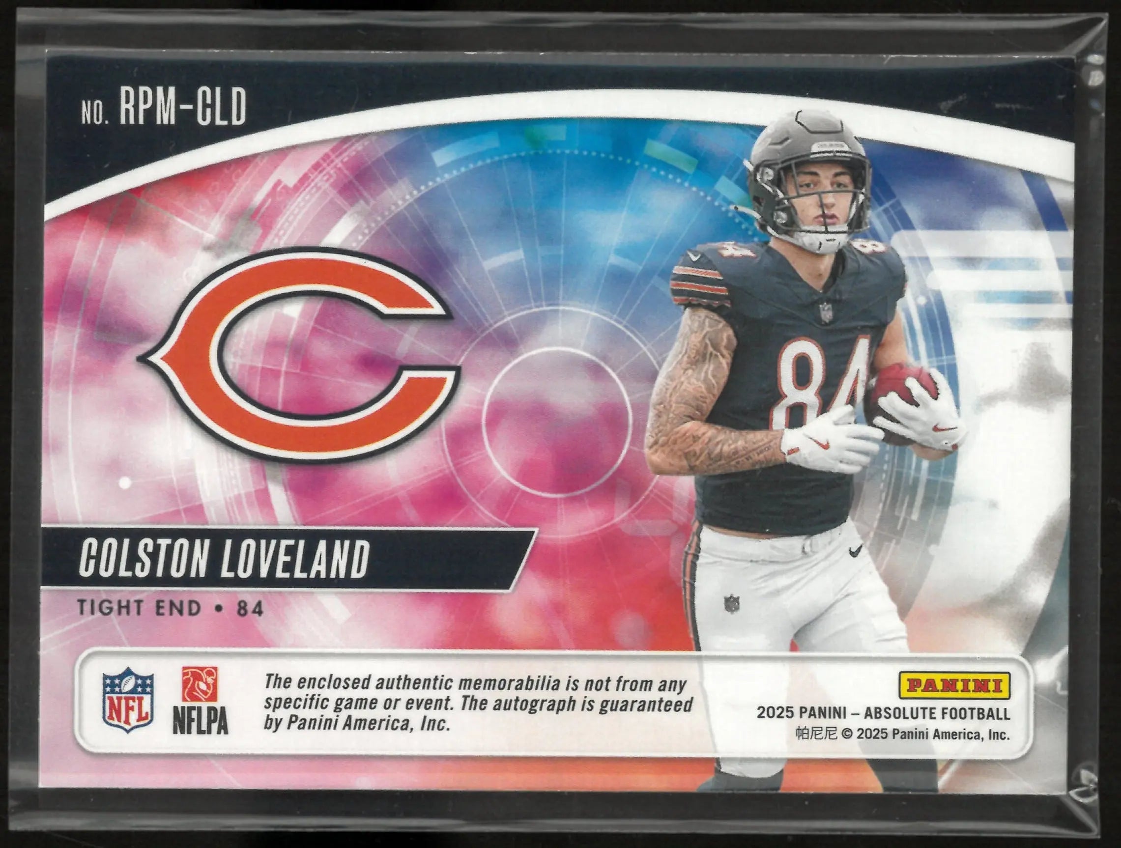 2025 Panini Absolute Football Rookie Premiere Patch Auto Colston Loveland RC /299 