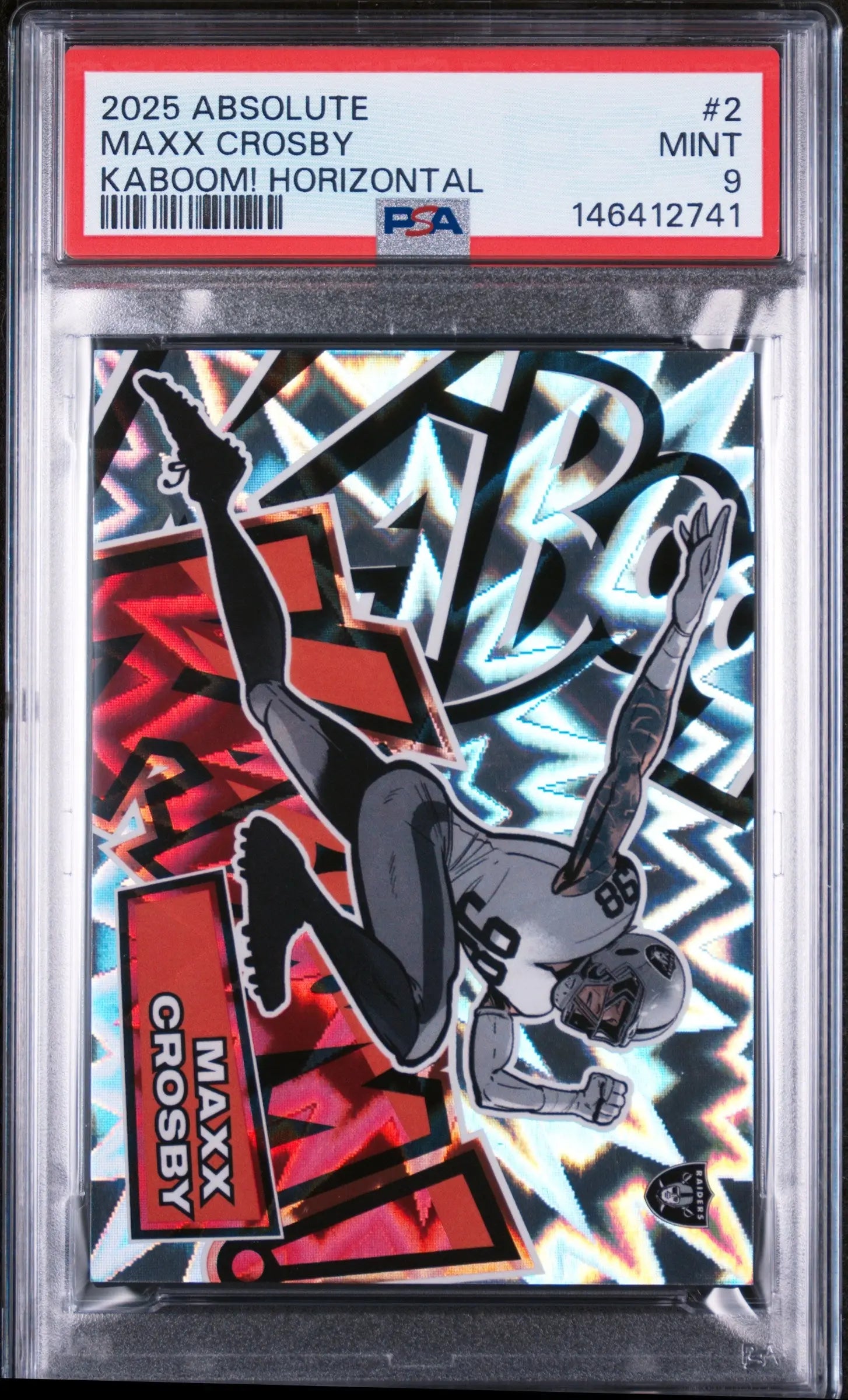 2025 Panini Absolute Kaboom! Horizontal Maxx Crosby #2 PSA 9 