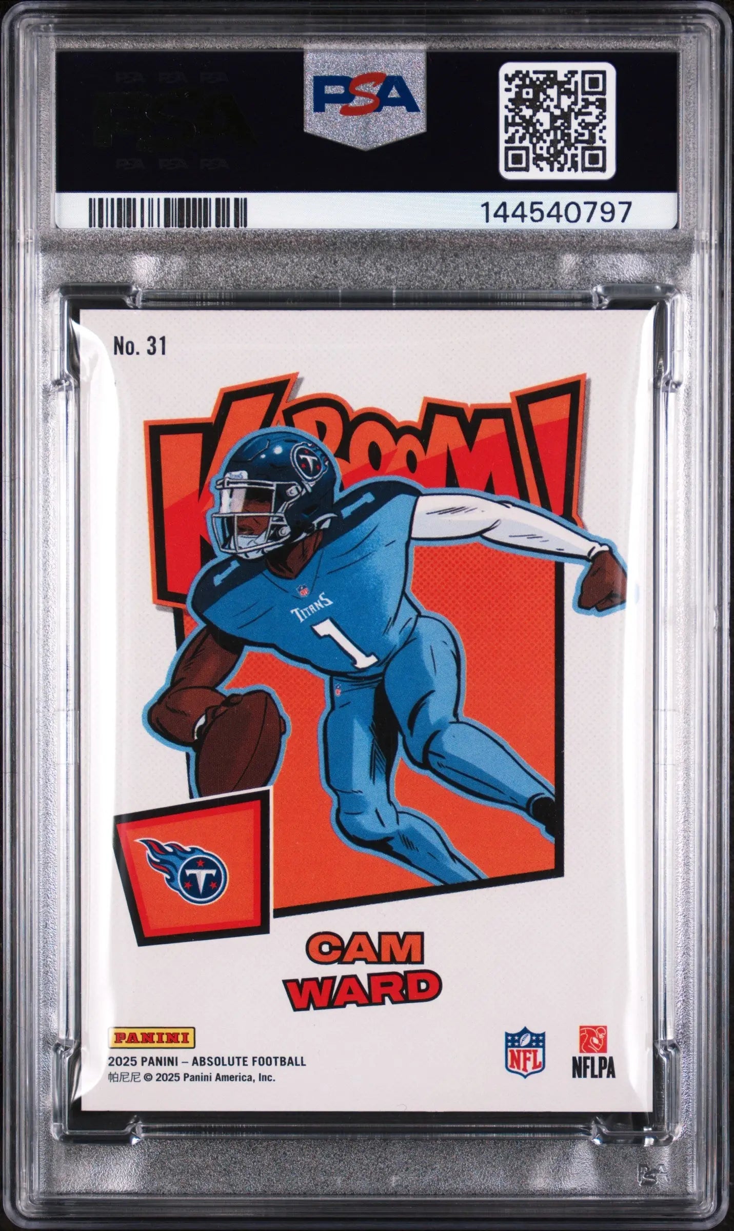 2025 Panini Absolute Kaboom! Horizontal Rookie Cam Ward #31 PSA 8 