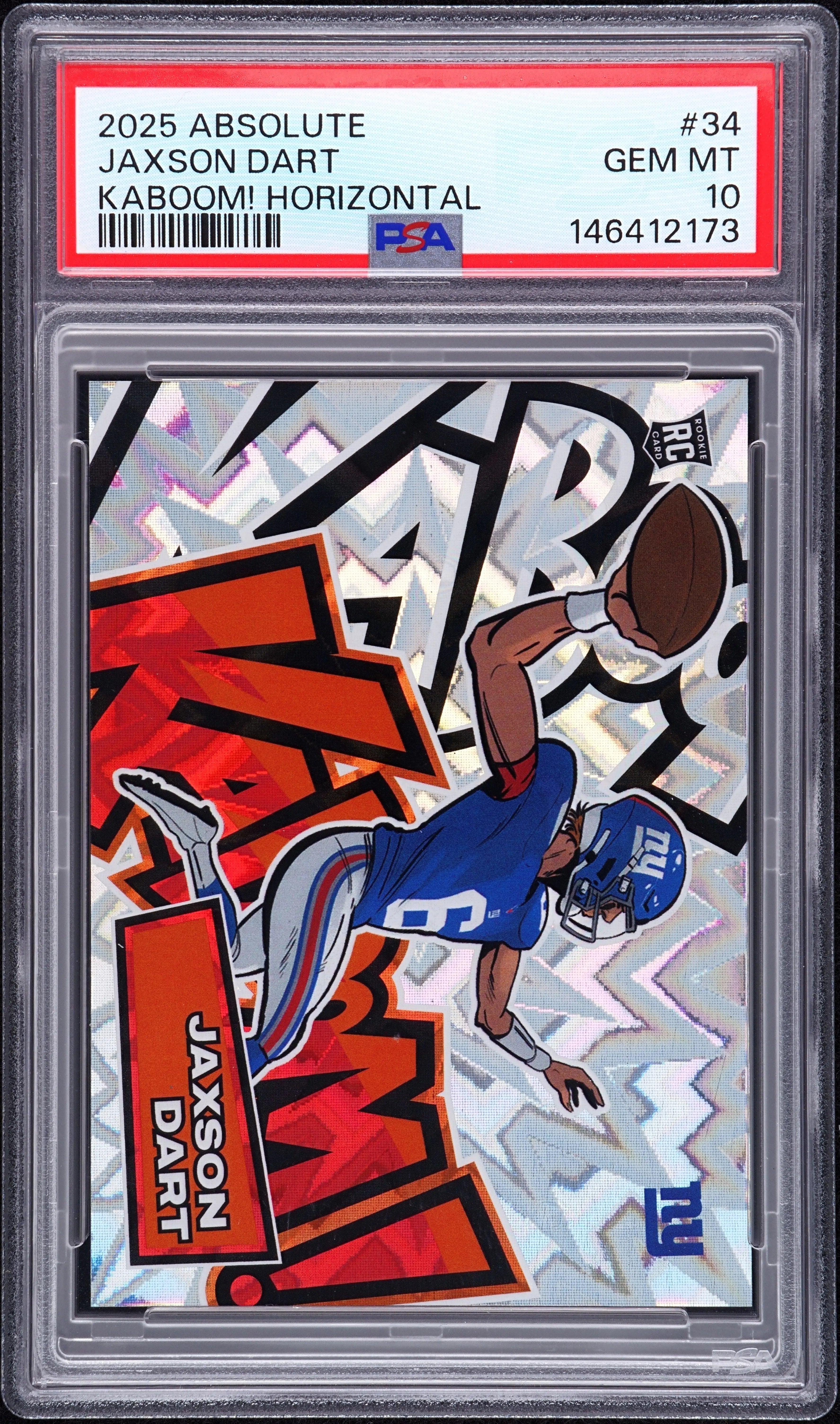 2025 Panini Absolute Kaboom! Horizontal Rookie Jaxson Dart RC PSA 10 