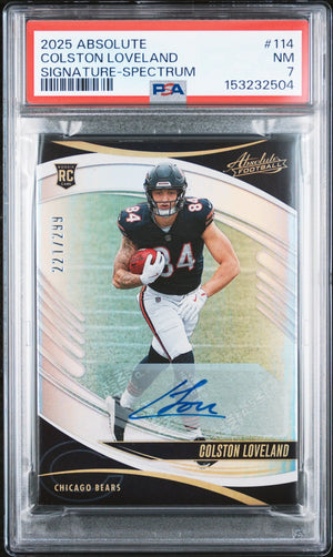 2025 Panini Absolute Rookie Autograph Colston Loveland Auto /299 RC PSA 7 