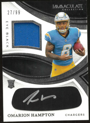2025 Panini Autograph Rookie Patch Eye Black Omarion Hampton Auto RC /99 