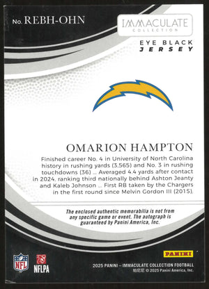 2025 Panini Autograph Rookie Patch Eye Black Omarion Hampton Auto RC /99 