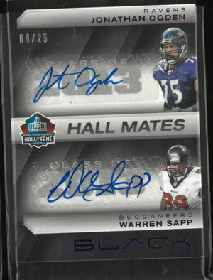 2025 Panini Black Football Hall Mates Jonathan Ogden & Warren Sapp Autograph /25 