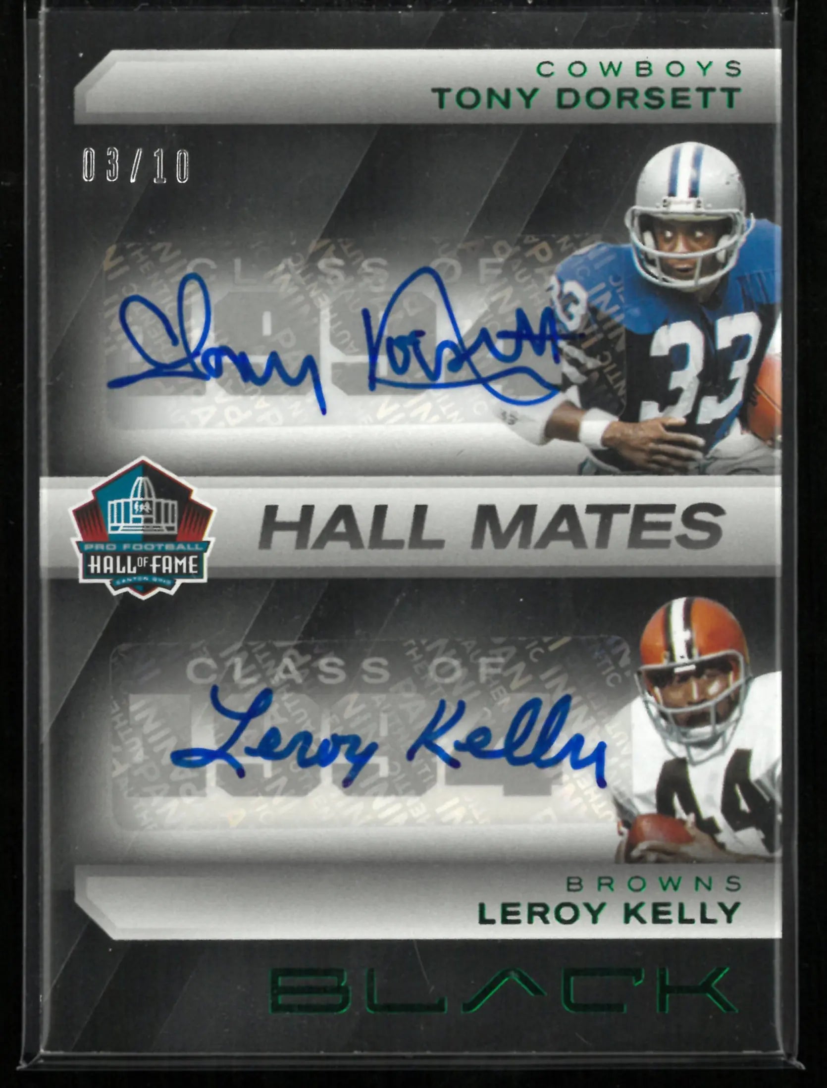 2025 Panini Black Hall of Fame Hall Mates Tony Dorsett & Leroy Kelly Autograph /10 