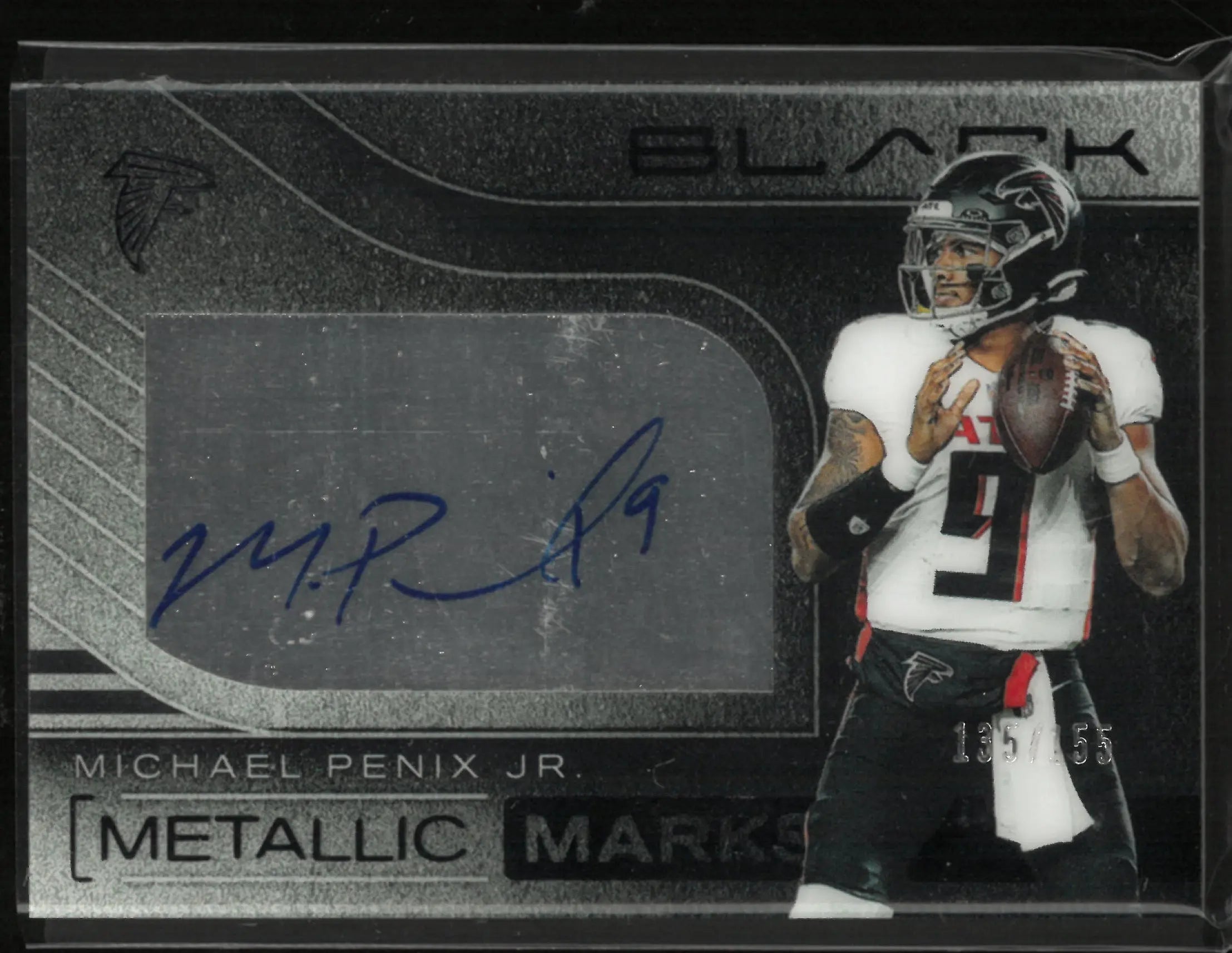 2025 Panini Black Metallic Marks Autograph Michael Penix Jr. Auto /155 