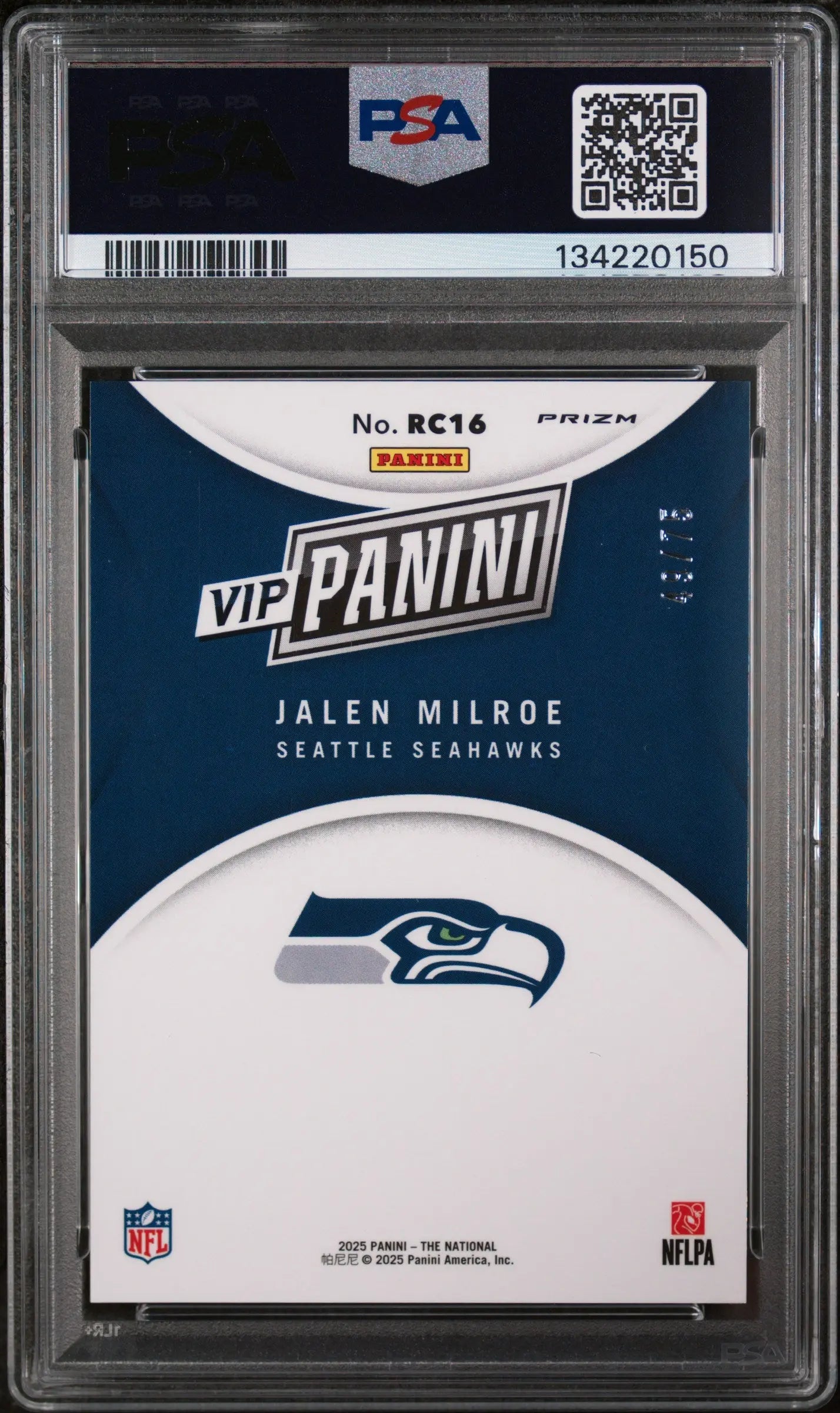 2025 Panini Collectors Convention VIP Gold Jalen Milroe Blue Sparkle RC PSA 10 