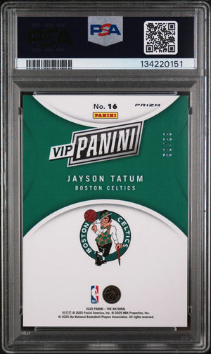 2025 Panini Collectors Convention Vip Gold Jayson Tatum Red Sparkle PSA 10 /99 
