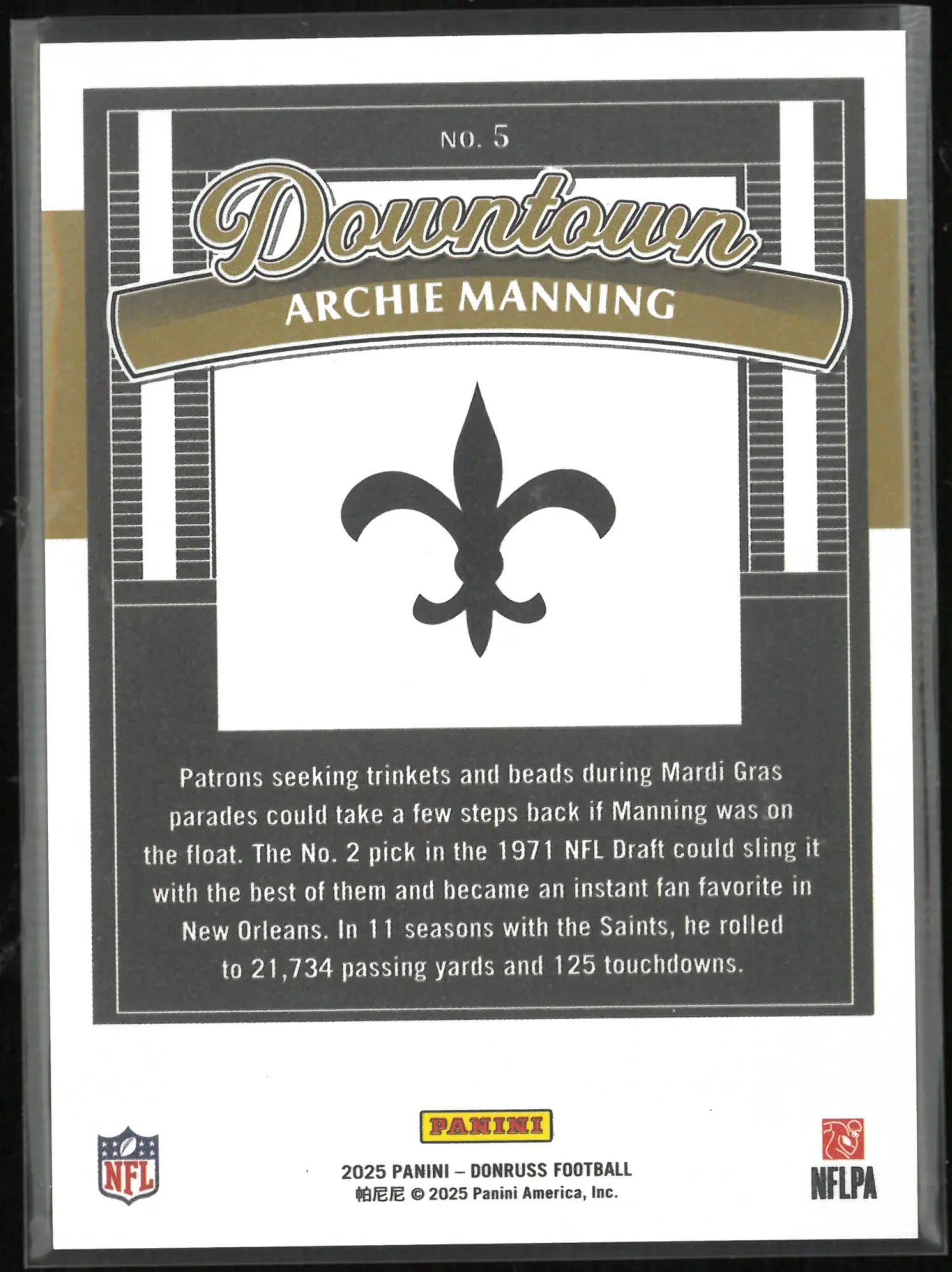 2025 Panini Donruss Downtown Archie Manning 