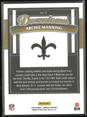 2025 Panini Donruss Downtown Archie Manning 