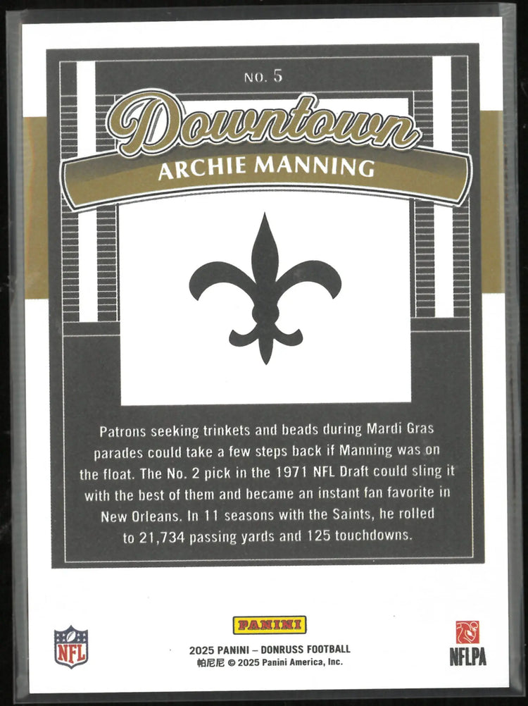 2025 Panini Donruss Downtown Archie Manning 