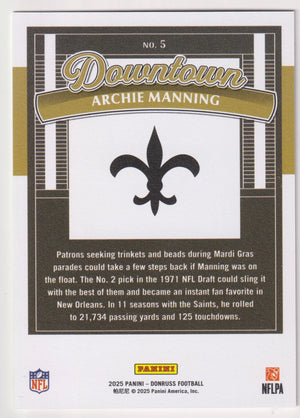 2025 Panini Donruss Downtown Archie Manning 