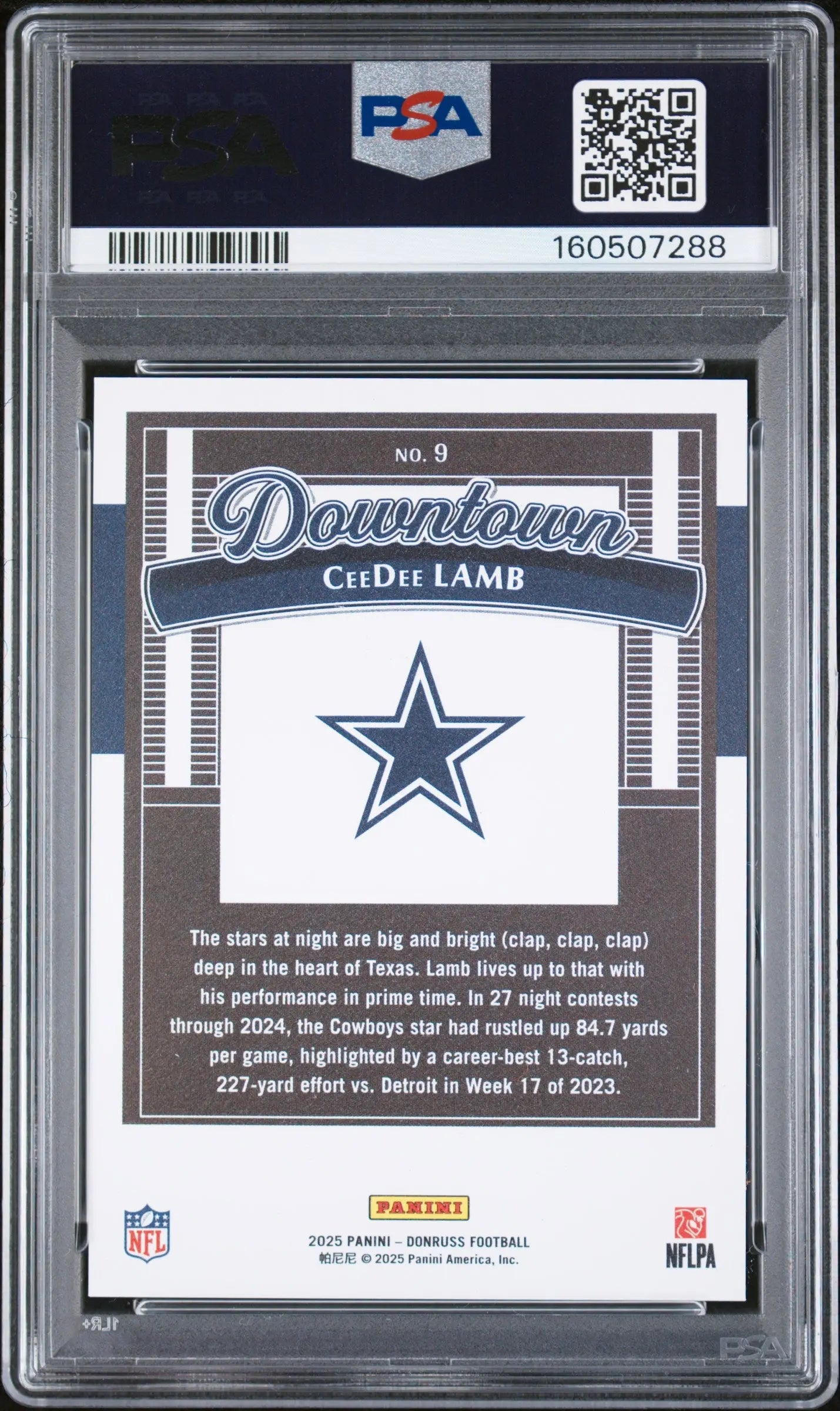 2025 Panini Donruss Downtown Ceedee Lamb PSA 10 