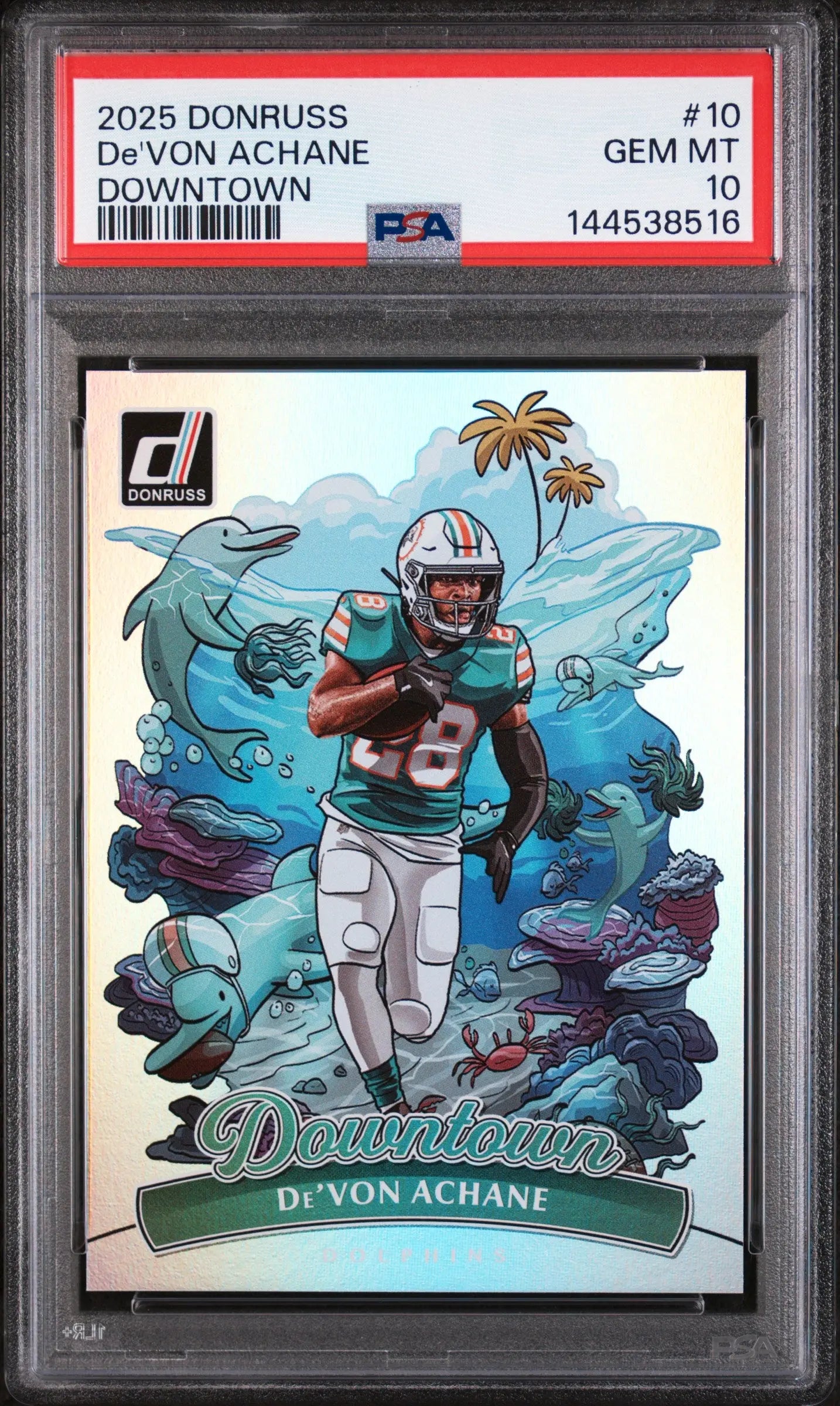 2025 Panini Donruss Downtown De'von Achane PSA 10 