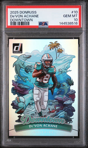 2025 Panini Donruss Downtown De'von Achane PSA 10 