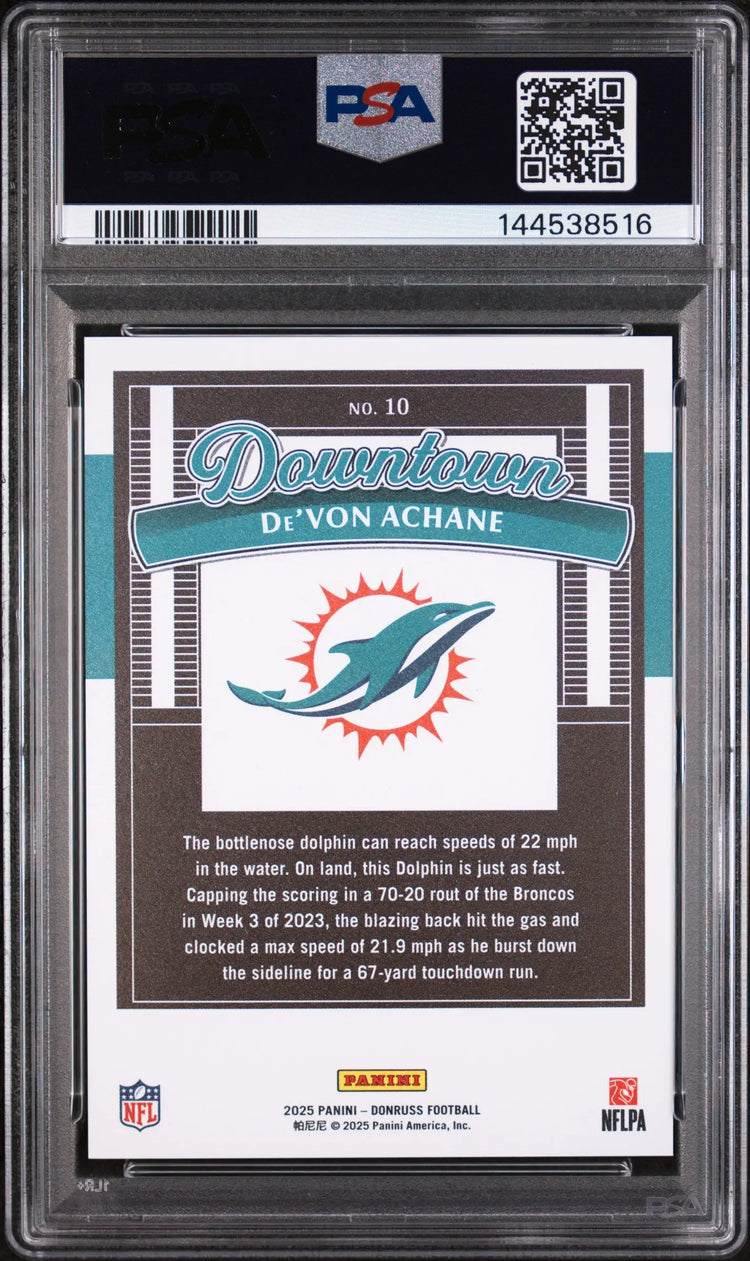 2025 Panini Donruss Downtown De'von Achane PSA 10 
