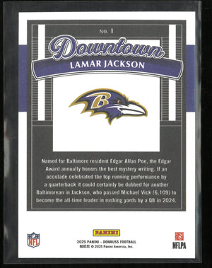 2025 Panini Donruss Downtown Lamar Jackson 