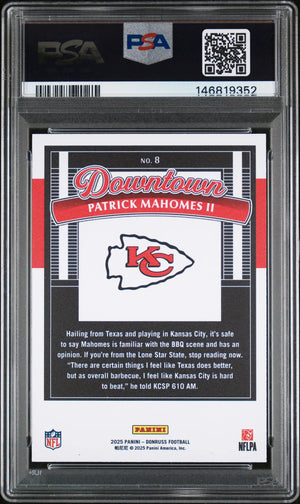 2025 Panini Donruss Downtown Patrick Mahomes II  PSA 10 
