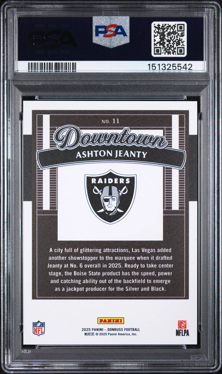 2025 Panini Donruss Downtown Rookie Ashton Jeanty #11 PSA 10 