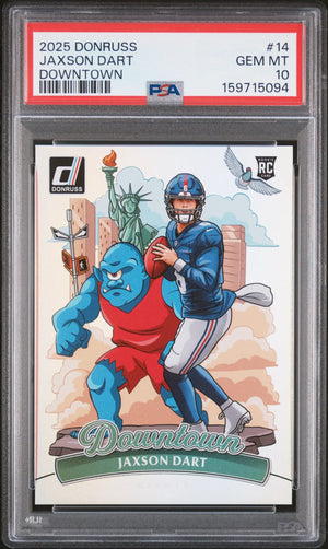 2025 Panini Donruss Downtown Rookie Jaxson Dart RC PSA 10 